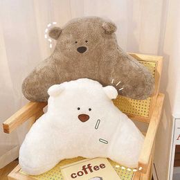 Cushion/Decorative Cartoon Bear Head Cushion Neck Protection Cute Plush Car Seat Headrest Office Chair Soft Lumbar Cushions Home Decor