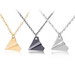 jewelry paper plane pendant necklace one direction necklace for men classic simple whole fashion248O