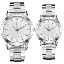 Wristwatches Classic Luminous Diamond Couple Watch Women And Men Stainless Steel Silver Mesh Strap Female Quartz