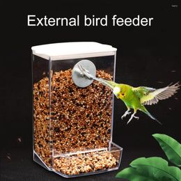 Other Bird Supplies Feeder With Dustproof Lid Box Automatic Anti-spill Mount Budgie Cockatiel Conure Food Dispenser Pet