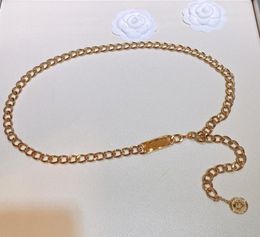 Vintage gold color Link Chain Belt Necklace Party Fine Jewelry Long Chain C small bar tag charms waist belt for lady3089162