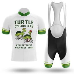 2022 Turtle White Cycling Jersey Set Summer Mountain Bike Clothing Pro Bicycle Jersey Sportswear Suit Maillot Ropa Ciclismo284Q
