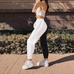 Women's Pants 2023 High Waist Black&white Patchwork Sporty Harem Autumn Winter Women Loose Casual Streetwear Trousers