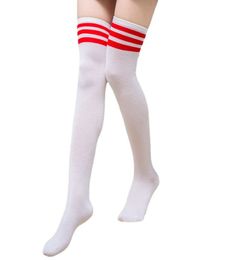 Womens Leg Warmers Thigh High Socks Striped Women Sexy Long Stockings Female Over Knee Hosiery