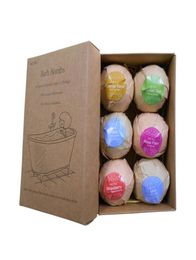6pcs Organic Bath Bombs Bubble Salts Ball Essential Oil Handmade SPA Stress Relief Exfoliating Mint Lavender Rose Flavor242b7246957