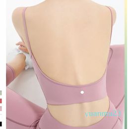 LL Yoga Women's Sports Bra Sexy Beautiful Back Running Fitness elasticity Breathable with Chest Pad Yoga Sli