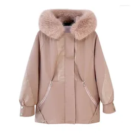 Women's Trench Coats Lamb Wool Cotton-Padded Jacket Parka Fur Coat Mid-Length Liner