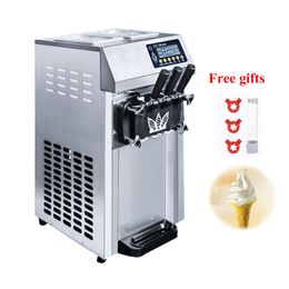 3 Flavours Ice Cream Machine Desktop Soft Serve Ice Cream Makers Sweet Cones Freezing Equipment Vending Machine