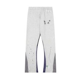 Designer Mens Depts Hoodies Depts Pants Hand-Painted Splash-Ink Splicing Drawstring High Street Casual Sweatpants Micro Cropped Long Pants For Men And Women 637