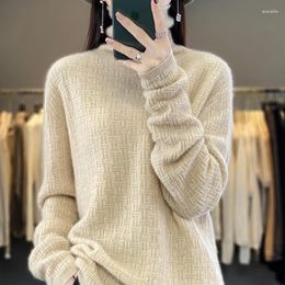 Women's Sweaters First-line Ready-to-wear Woolen Sweater 100 Pure Wool Knitwear Turtleneck Korean Version Cashmere Loose Top With