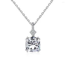 Chains Karloch Retro French S925 Sterling Silver Necklace Diamond Cube Colored Premium Banquet