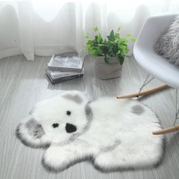 Carpet Wool-like Panda Koala Animal Shape Carpet Mat Mattress Living Room Bedroom Sofa Mat Artificial Fluffy Carpet 60x90cm 231206