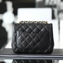 10A Top quality mini flap bag Sheepskin caviar skin 17cm woman shoulder bagss luxury crossbody bag fashion chain bags Luxury designer bags purse