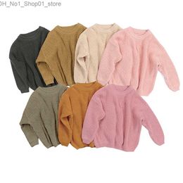 Cardigan Baby Girls Long Sleeve Sweater Autumn Winter Toddler Kids Boys Solid Color Warm Sweatshirt Tops Cable Knit Pullover Q231206