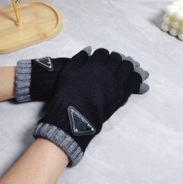 Winter New Knitted Gloves Men's Wind-Proof and Cold Protection Fingertip Touch Screen Nanjima Velvet Double Layer Warm Non-Slip Riding Gloves Fashion