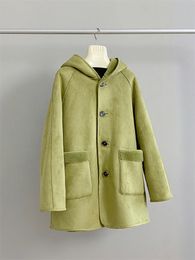 Women's Fur Faux Double sided composite fur hooded loose Korean lamb wool sheep shearing winter long coat women 231205
