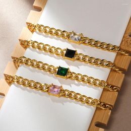 Pendant Necklaces Stainless Steel For Women Hippie Zircon Necklace Classic Gold Color Jewelry Birthday Gift