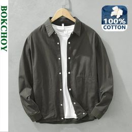 Men's Jackets 2023 Autumn Cotton Casual Thin For Men Clothing Simple Loose Coats C6680