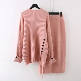 Women's Sweaters GTGYFF Two Piece Sweater Skirt Sets Knit Jersey Top Bodycon 2 Outfits
