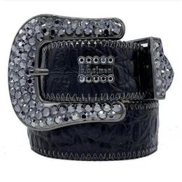 2022 Designer famous Belt Simon Belts for Men Women Shiny diamond belt Black on Black Blue white multicolour with bling rhinest6213750