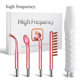 Face Massager High Frequency Machine Electrotherapy Wand Glass Tube Neon Anti Ageing Wrinkle Removal Acne Skin Beauty Spa Hair Massager 231205