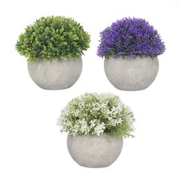 Garden Decorations Simulated Plants Artificial Potted Plant Fake Round Base Long Lasting Easy Maintenance Decor For Home