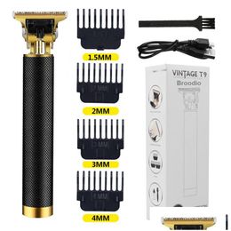 Hair Trimmer T9 Usb Electric Cutting Hine Rechargeable Cut Clipper Man Shaver For Men Barber Professional Beard Trimmers 220303 Drop Dh3Wa