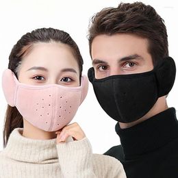 Bandanas 3D Warm Thermal Mask Autumn Winter Two-In-One Fleece Ear Protection Muff Men Women Cycling Windproof Dustproof Breathable