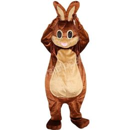 QERFORMANCE Brown Rabbit Costume Bunny Mascot Costume Plush with Mask for Adult Party Easter Dress2173