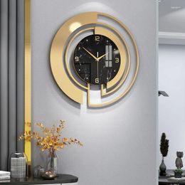 Wall Clocks Luxury Modern Design Living Room Decoration Large Clock Metal Black Watch Home Docer Reloj Digital Pared