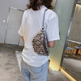 Waist Bags Snakeskin Fanny Pack For Women Fashion Ladies Bag Shoulder Chest Bum Hip Purse Travel Packs217g