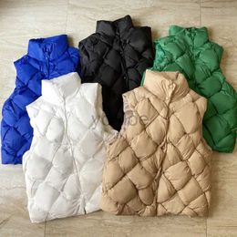 Men's Down Parkas Women's Autumn Winter Sleless Jacket Fashion Solid Ladies Waistcoat Diamond Design Cotton Padded Outerwear for Female 2023 J231205