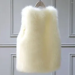 Women's Vests Women Furry Vest Cosy Winter Faux Fur For Soft Fluffy Cardigan With Open Stitch Front Slim Fit Resistant