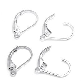 10pcs lot 925 Sterling Silver Earring Clasps Hooks Finding Components For DIY Craft Fashion Jewellery Gift 16mm W2303402