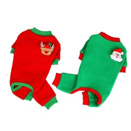 Dog Apparel Dog Apparel Christmas Dog Clothes Winter Pet Products Jumpsuit Rompers Xmas Dog Clothing Costume Apparel Yorkie Pomeranian Poodle Outfit 231206