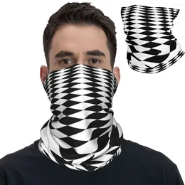 Scarves Diamond Rhombus Checkered Texture 3D Print Face Scarf Neck Gaiter Geometric Bandana Hiking Headband For Men Women Breathable