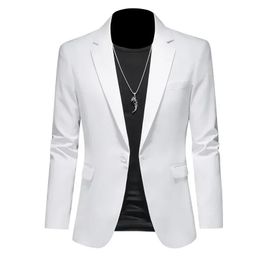 Mens Suits Blazers Fashion Business Casual Blazer White Red Green Black Solid Colour Slim Fit Jacket Wedding Groom Party Suit Coat M6XL 231206