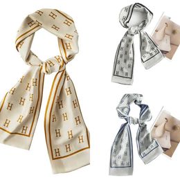 Women's Scarf Designer Silk Luxury Scarf Printed French Scarf Hairband Braided Elegant Neck Scarf Clothing Decoration 3 Colours