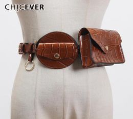 CHICEVER Pu Leather Black Minibag Split Joint Cool Long Belt Personality Women New Fashion Tide Allmatch Spring 2020 T2004278289538