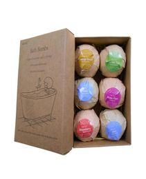6pcs Organic Bath Bombs Bubble Salts Ball Essential Oil Handmade SPA Stress Relief Exfoliating Mint Lavender Rose Flavor263D9189186