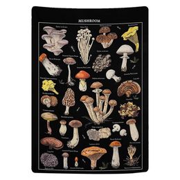 Tapestries Mushroom Tapestry Vintage Reference Chart Colourful Vertical Wall Hanging 51 2 X 59 1 Inch2719