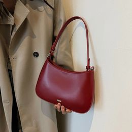 Evening Bags Red Underarm Shoulder Bags for Women Texture Leather Crossbody Bag Luxury Designer Wedding Bride Handbags Trend 231205