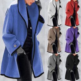 Women's Trench Coats Simple Windbreaker Jacket Korean Style Autumn Winter Thermal Lapel Woollen Coat Large Size 5XL Loose Overcoat