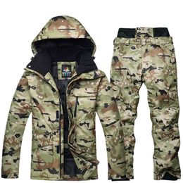 Other Sporting Goods Skiing Suits Men Camouflage Ski Jacket Pants Suit Mountain Skiing Sets Snowboarding Waterproof Thick Warm Snow Outdoor Wear 231205