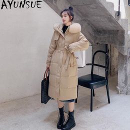 Women's Trench Coats Down Cotton Coat Medium Length Clothes For Women Winter Warm Thickened Jackets Fashion Waist Slim Parkas Abrigos