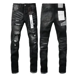 Men's Jeans Designer Purple Brand Mens Male Light Blue Y2k High Street Denim Paint Graffiti Pattern Damaged Ripped Skinny P 548