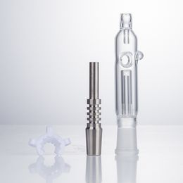 NC018 Hookah Glass Pipe Dab Rig Water Bong Air Hole Recycle Bubbler Bongs 14mm Quartz Ceramic Nail