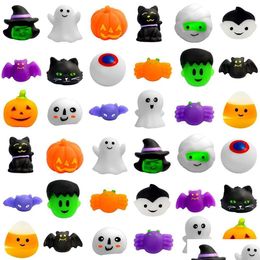Party Favour Mini Squishy Toys Mochi Squishies Halloween Kawaii Animal Pattern Relief Squeeze Toy For Kids Birthday Gifts Drop Delive Dhwja