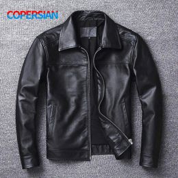 Men's Leather Faux Leather Men's Leather Jacket Natural Men's Genuine Cowhide Jacket Spring and Autumn Casual Black Men's Clothing Asian size S-6XL 231205