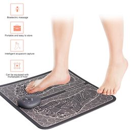 Foot Massager Foot Massager Pad Electric EMS Feet Muscle Stimulator Tens Acupuncture Pulse Massage Mat Relaxation Relieve Pain Drop 231205
